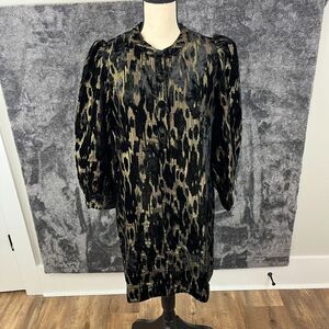 Tuckernuck Pomander Place Metallic Velvet Burnout Samantha Dress Sz M NWT